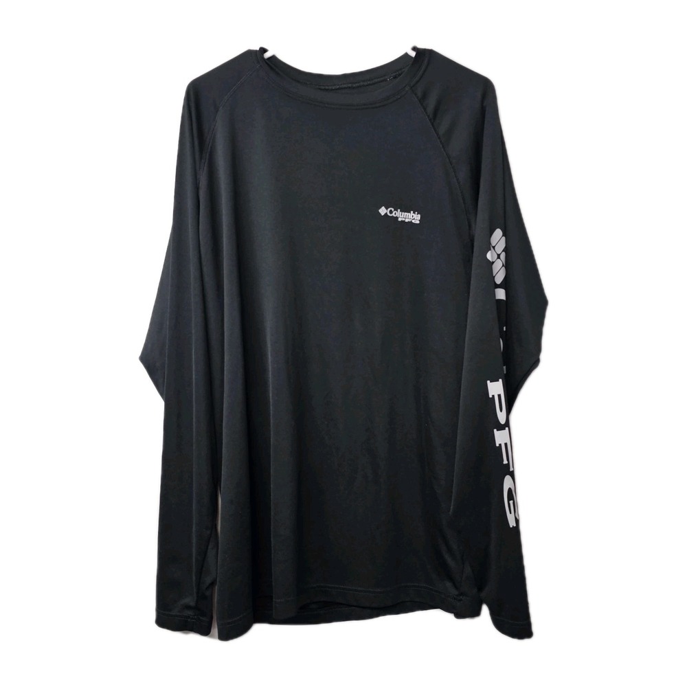 Columbia Mens XL Terminal Tackle Long Sleeve Shirt Black Gulf Stream Logo